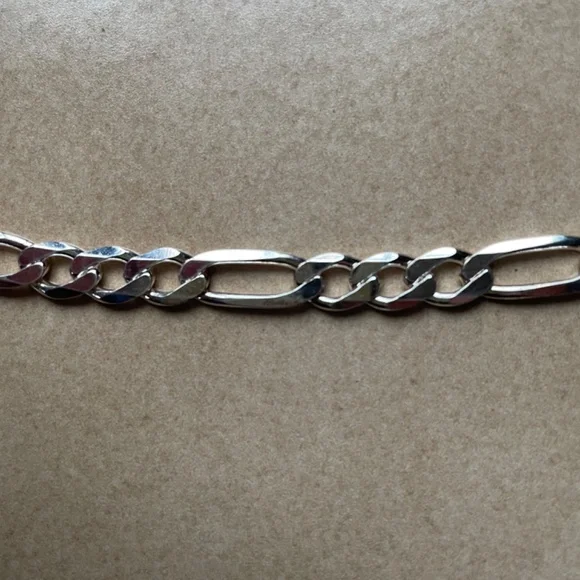 Sterling Silver 7MM Figaro Link 22” Chain Necklace-men or women’s - Picture 4 of 8